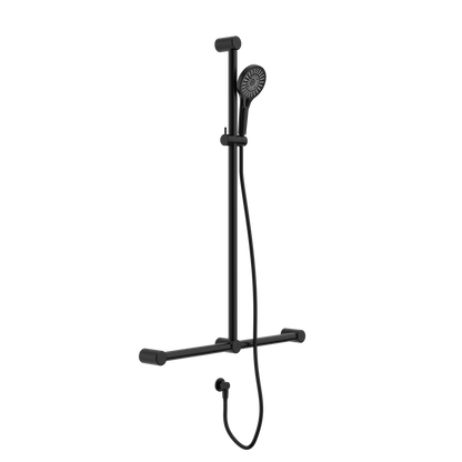 Nero Mecca Care 32mm T Bar Grab Rail And Adjustable Shower Set 1100X750mm