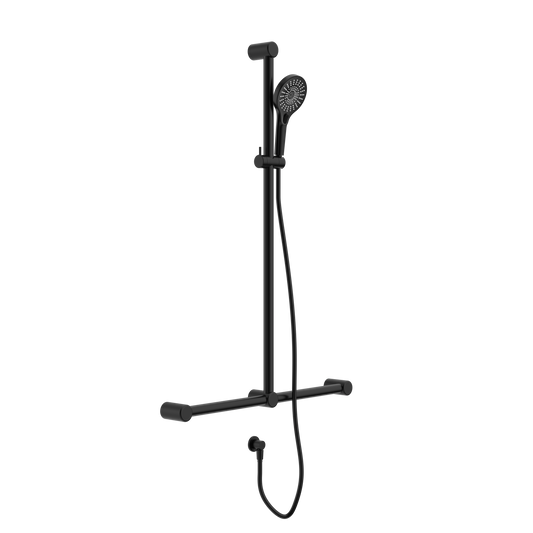 Nero Mecca Care 32mm T Bar Grab Rail And Adjustable Shower Set 1100X750mm