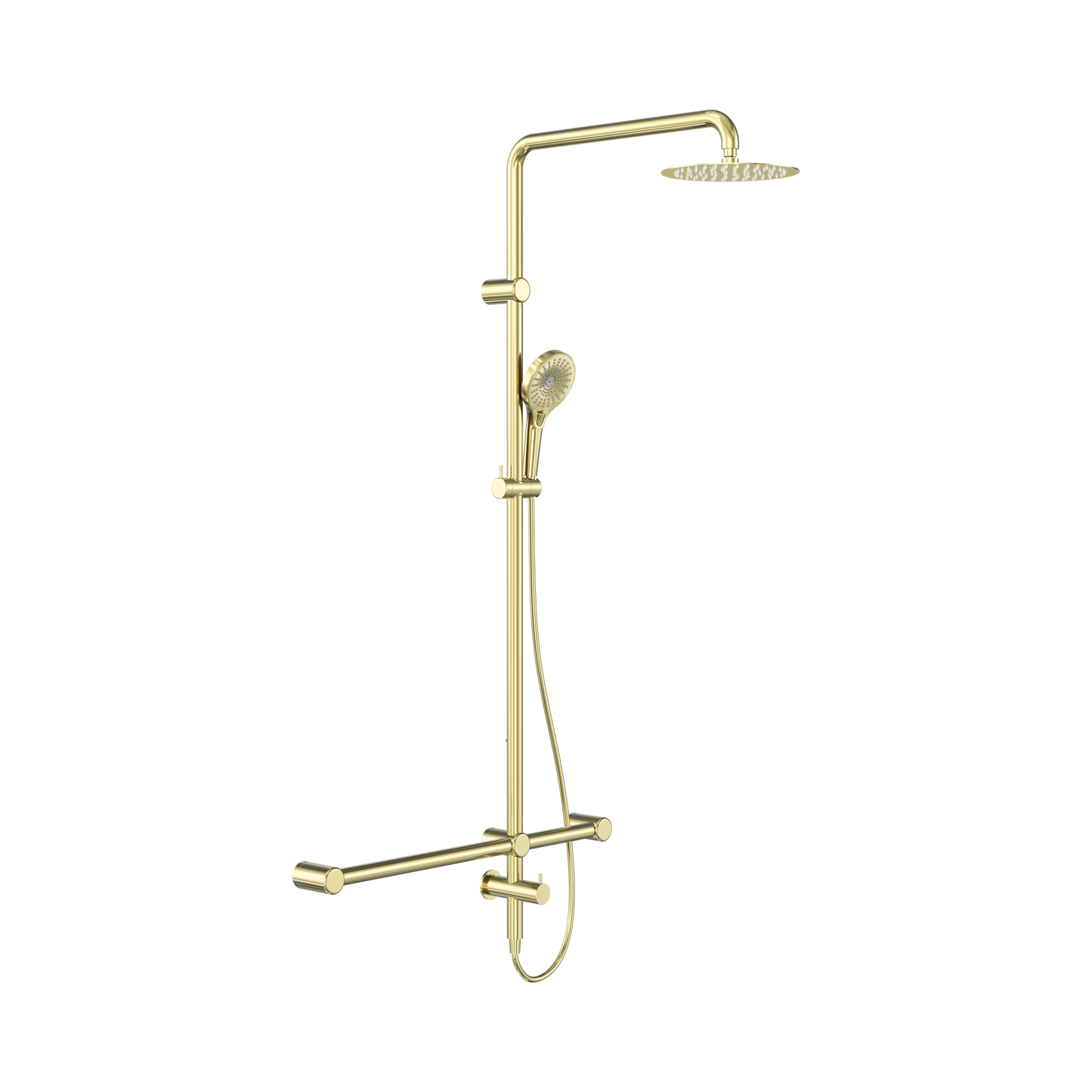Mecca Care 32mm T Bar Grab Rail 1100x750mm Twin Shower Set
