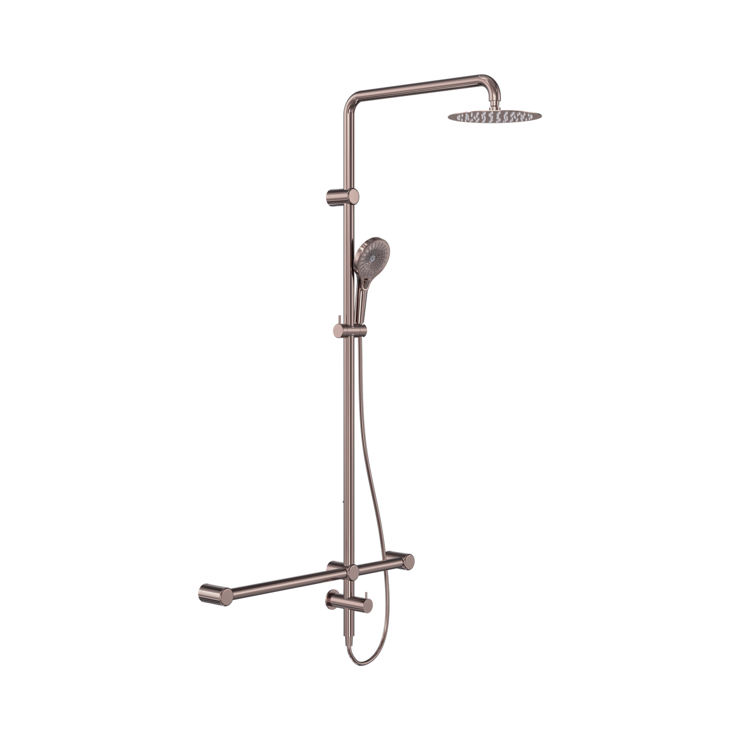 Mecca Care 32mm T Bar Grab Rail 1100x750mm Twin Shower Set