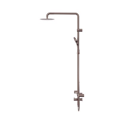 Mecca Care 32mm T Bar Grab Rail 1100x750mm Twin Shower Set Brushed Bronze