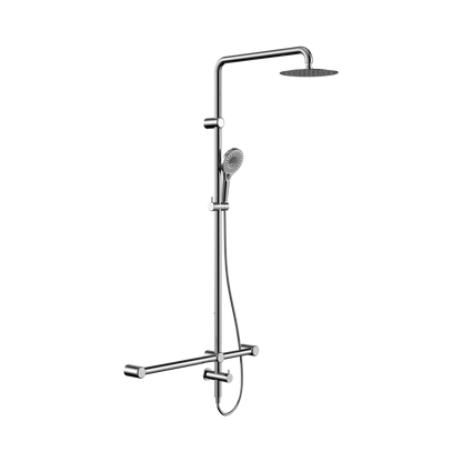 Mecca Care 32mm T Bar Grab Rail 1100x750mm Twin Shower Set Chrome