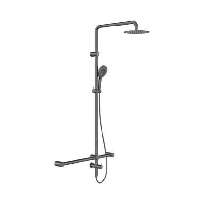 Mecca Care 32mm T Bar Grab Rail 1100x750mm Twin Shower Set