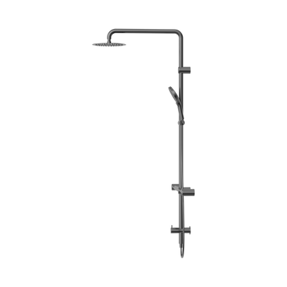 Mecca Care 32mm T Bar Grab Rail 1100x750mm Twin Shower Set Gun Metal