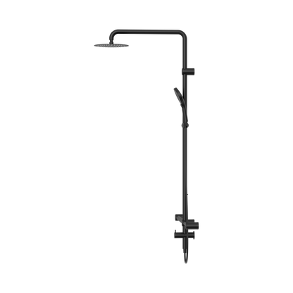 Mecca Care 32mm T Bar Grab Rail 1100x750mm Twin Shower Set Matte Black
