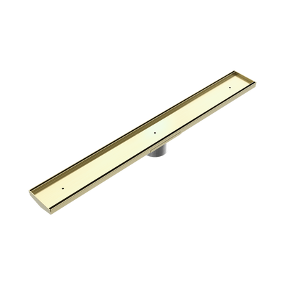 Tile Insert V Channel 900x106mm Floor Grate 90mm Outlet Brushed Gold