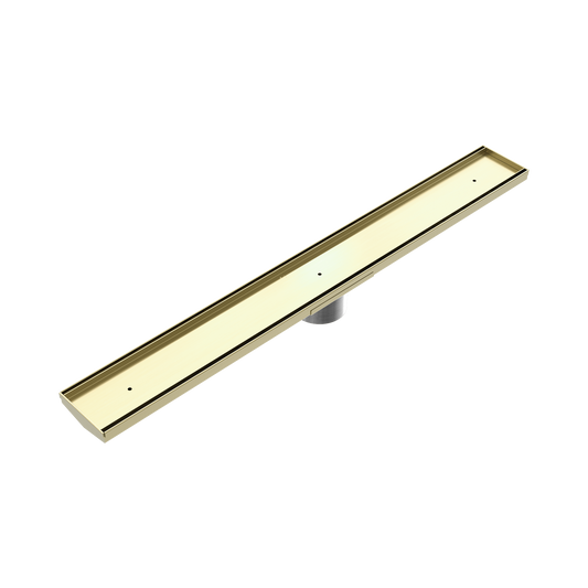 Tile Insert V Channel 900x106mm Floor Grate 90mm Outlet Brushed Gold