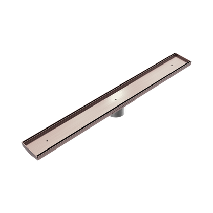 Tile Insert V Channel 900x106mm Floor Grate 90mm Outlet Brushed Bronze
