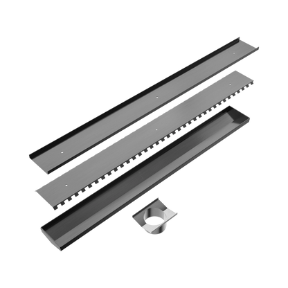 Tile Insert V Channel 900x106mm Floor Grate 90mm Outlet Gun Metal