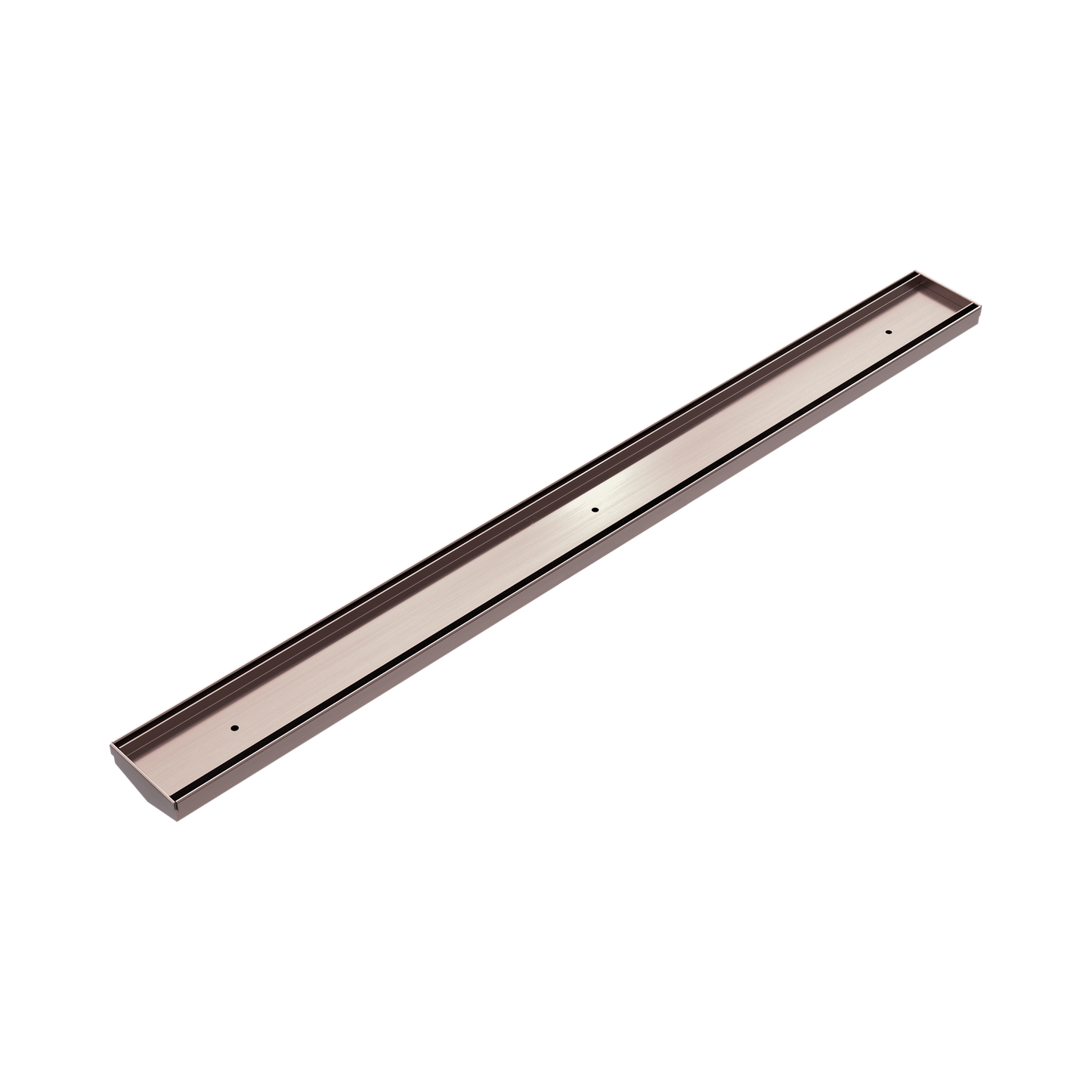 Tile Insert V Channel Floor Grate 50mm Outlet Without Outlet And Hole Saw Brushed Bronze