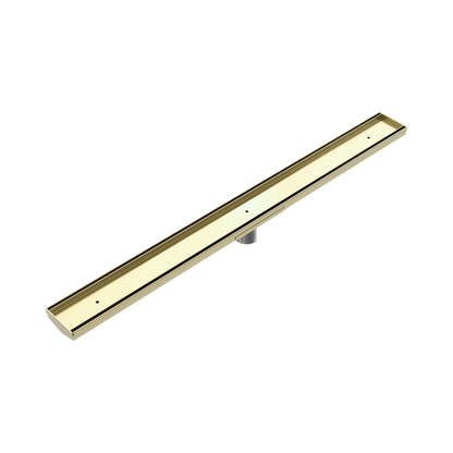 Tile Insert V Channel 900x82mm Floor Grate 50mm Outlet Brushed Gold