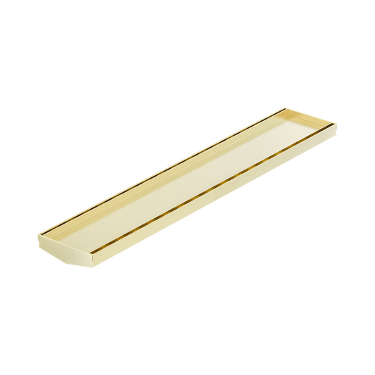 Tile Insert V Channel 600mm Floor Grate 80mm/89mm Outlet Without Outlet And Hole Saw Brushed Gold