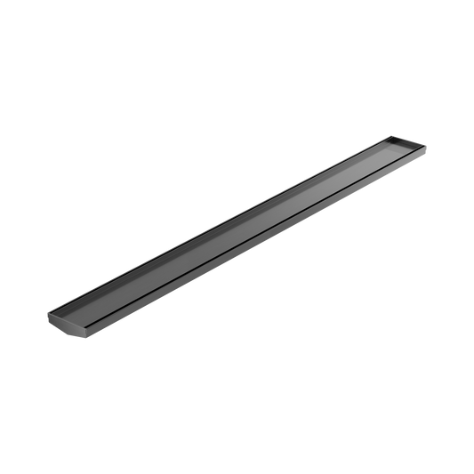 Tile Insert V Channel 1200mm Floor Grate 80mm/89mm Outlet Without Outlet And Hole Saw Gun Metal
