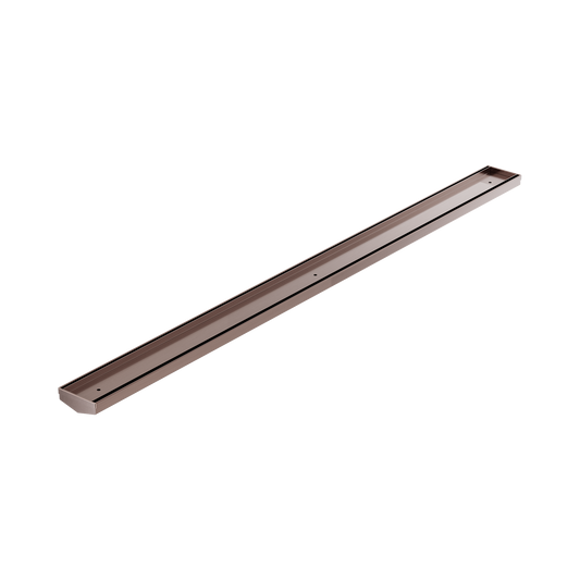 Tile Insert V Channel 1200mm Floor Grate 50mm Outlet Without Outlet And Hole Saw Brushed Bronze