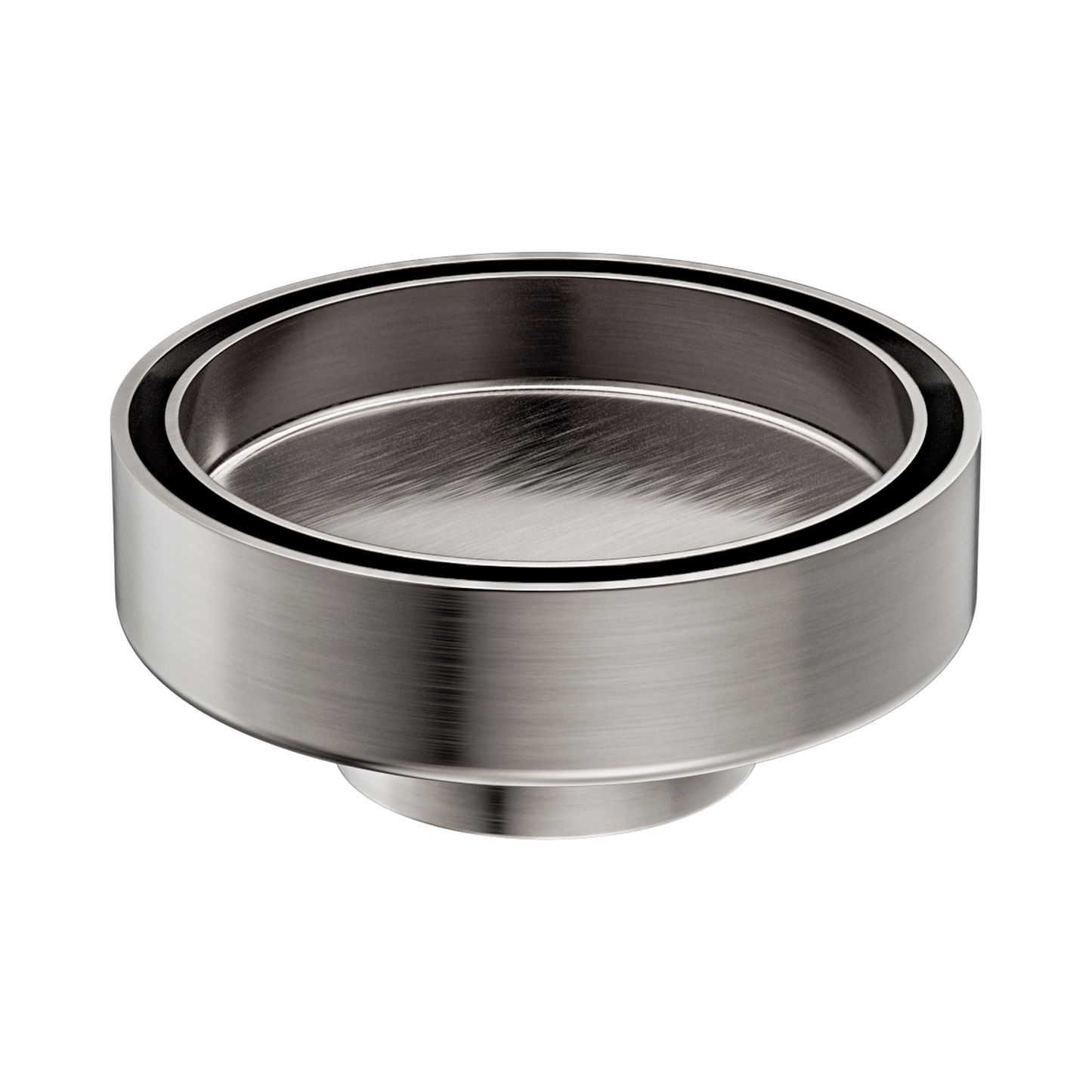 100mm Round Tile Insert Floor Waste 50mm Outlet Brushed Nickel