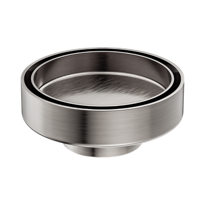 100mm Round Tile Insert Floor Waste 50mm Outlet Brushed Nickel