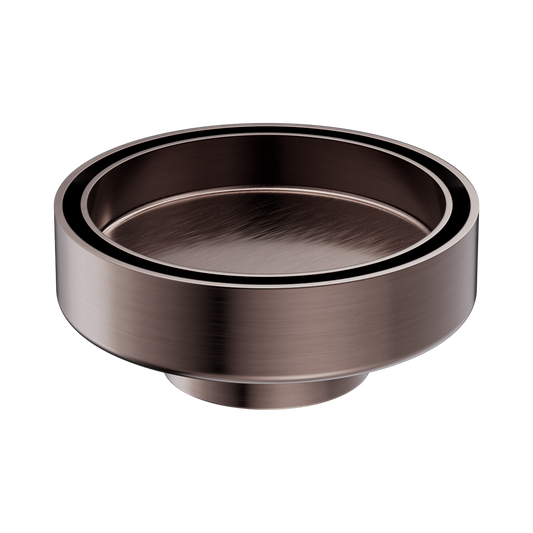 100mm Round Tile Insert Floor Waste 50mm Outlet Brushed Bronze