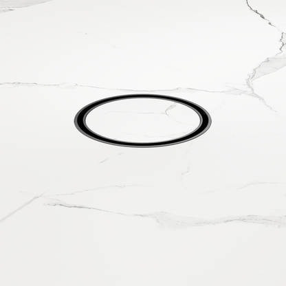 100mm Round Tile Insert Floor Waste 50mm Outlet Gun Metal