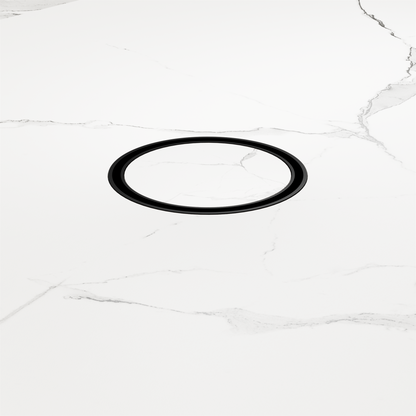 100mm Round Tile Insert Floor Waste 50mm Outlet Matte Black