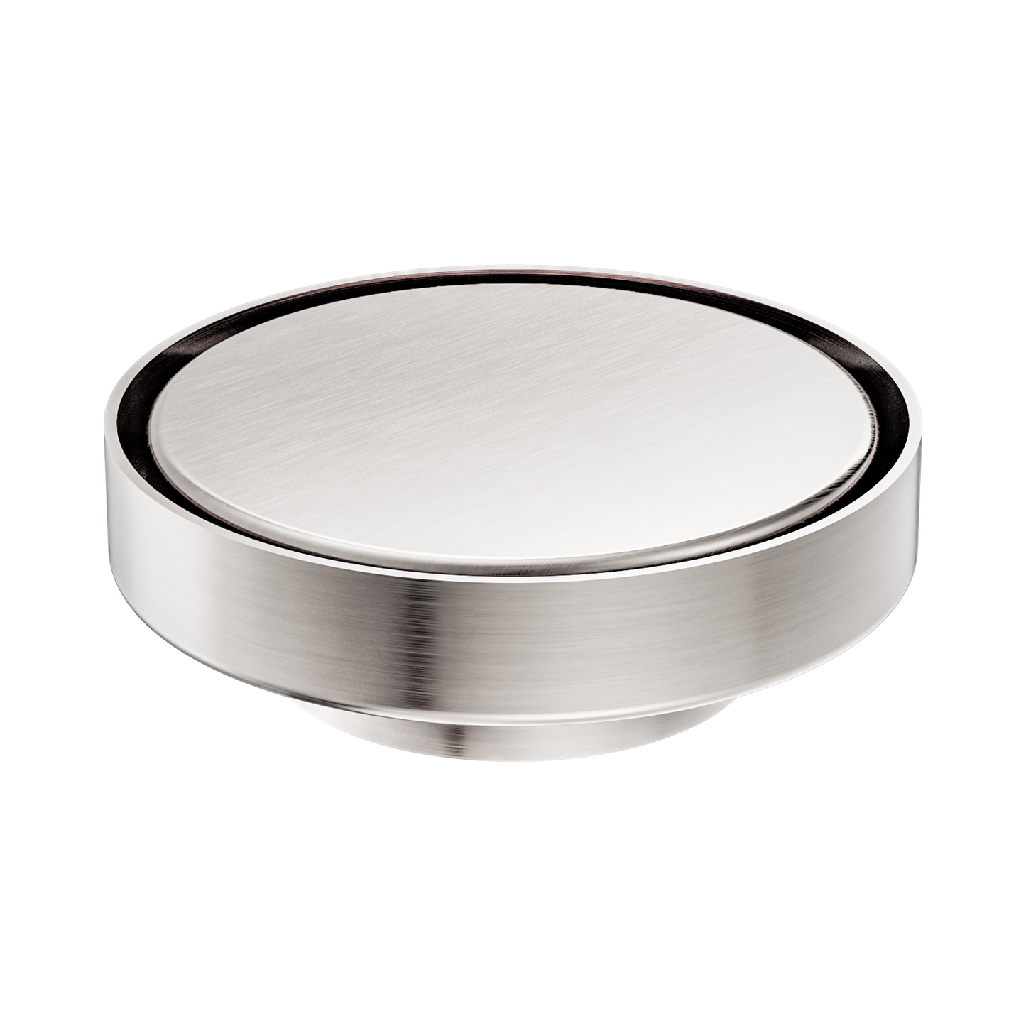 130mm Round Tile Insert Floor Waste 80mm Outlet Brushed Nickel