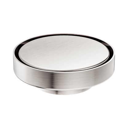 130mm Round Tile Insert Floor Waste 80mm Outlet Brushed Nickel