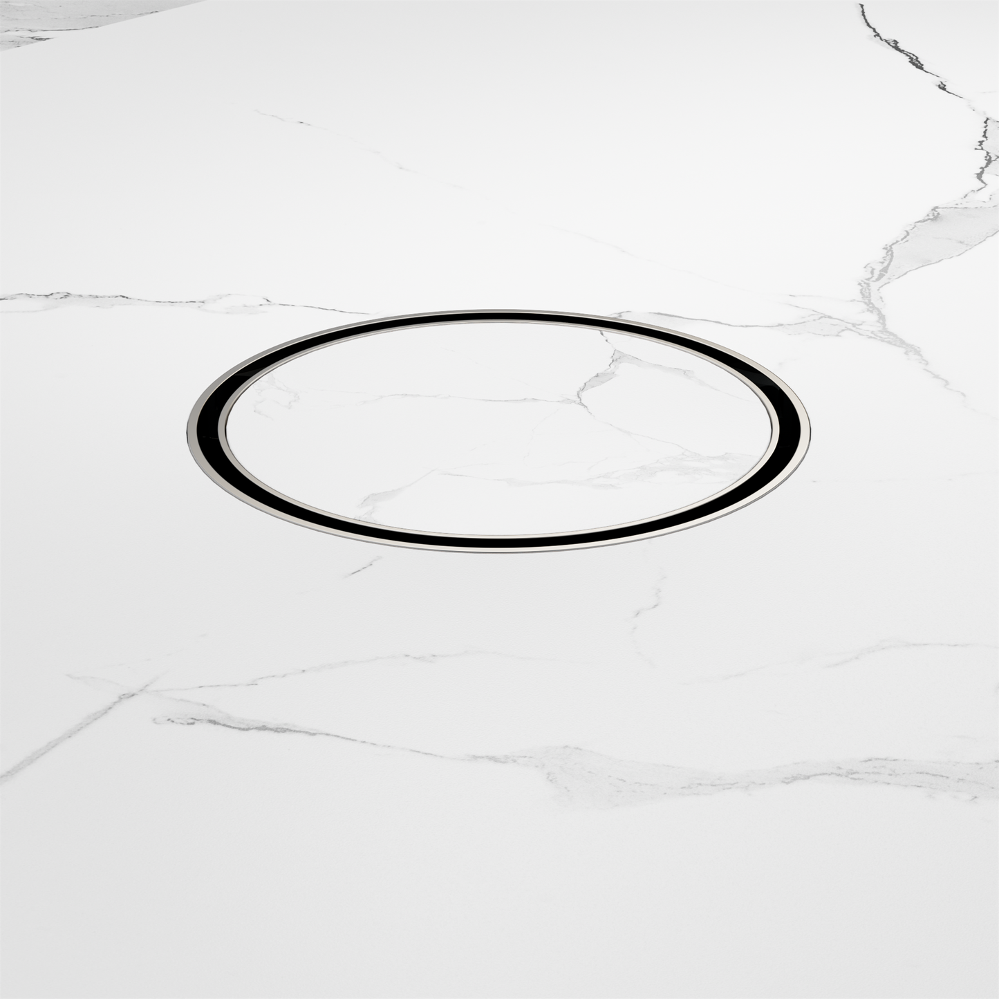 130mm Round Tile Insert Floor Waste 80mm Outlet Brushed Nickel