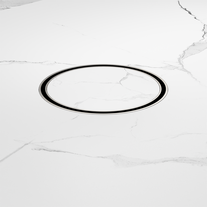 130mm Round Tile Insert Floor Waste 80mm Outlet Brushed Nickel