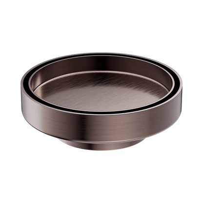 130mm Round Tile Insert Floor Waste 80mm Outlet Brushed Bronze