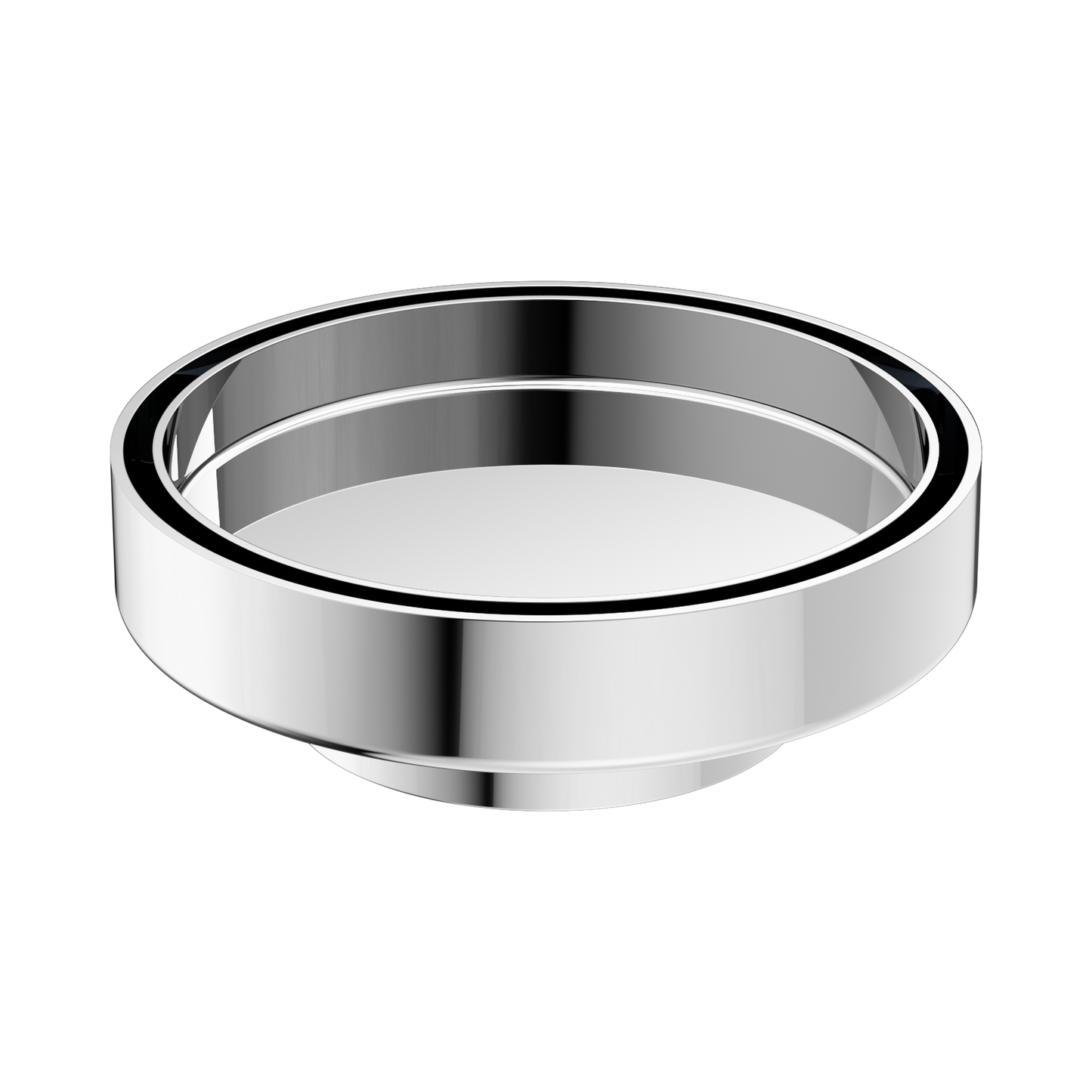 130mm Round Tile Insert Floor Waste 80mm Outlet Chrome