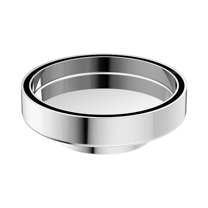 130mm Round Tile Insert Floor Waste 80mm Outlet Chrome