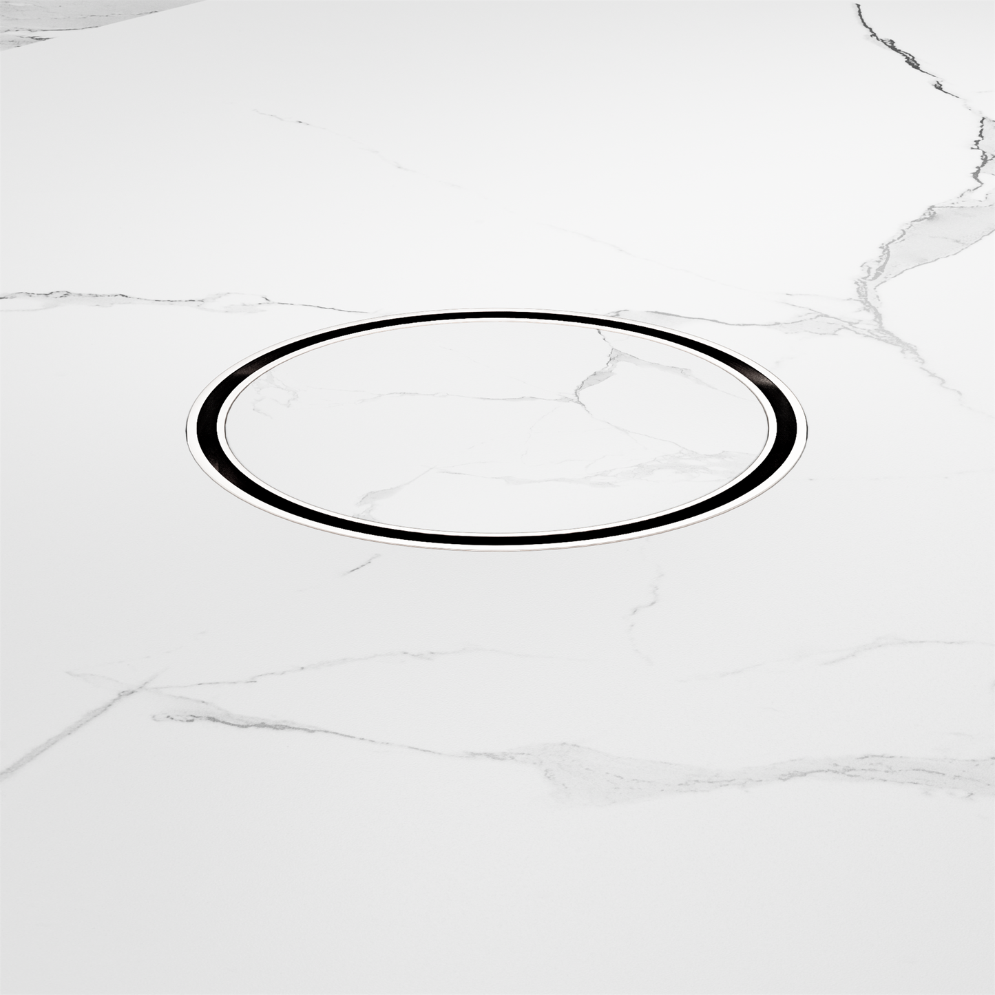 130mm Round Tile Insert Floor Waste 80mm Outlet Chrome