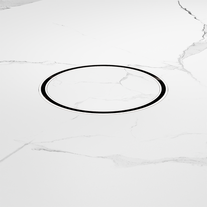 130mm Round Tile Insert Floor Waste 80mm Outlet Chrome