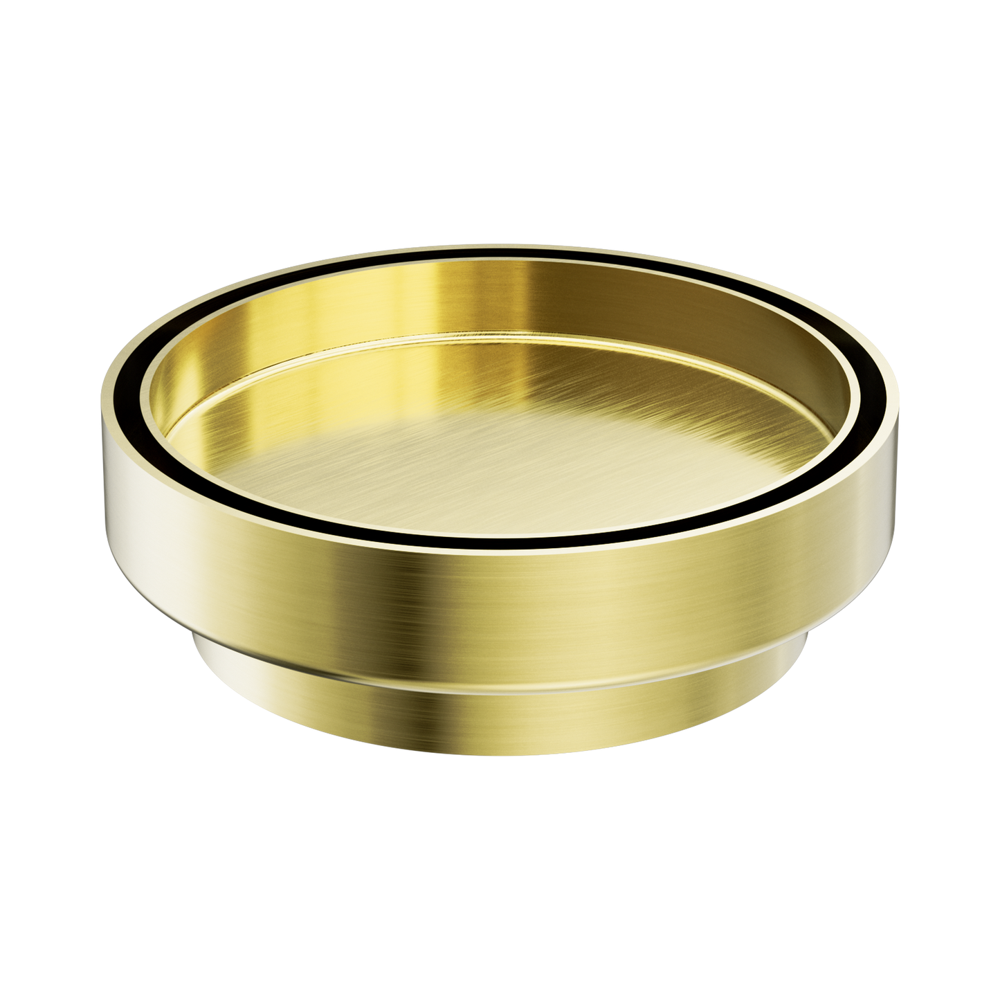 130mm Round Tile Insert Floor Waste 100mm Outlet Brushed Gold