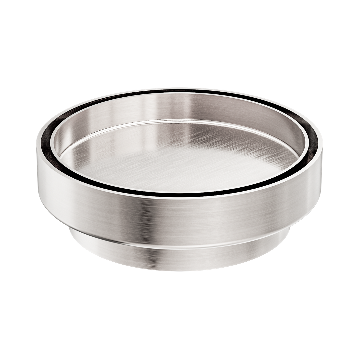 130mm Round Tile Insert Floor Waste 100mm Outlet Brushed Nickel