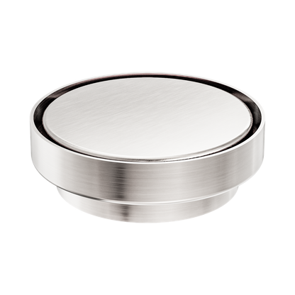 130mm Round Tile Insert Floor Waste 100mm Outlet Brushed Nickel
