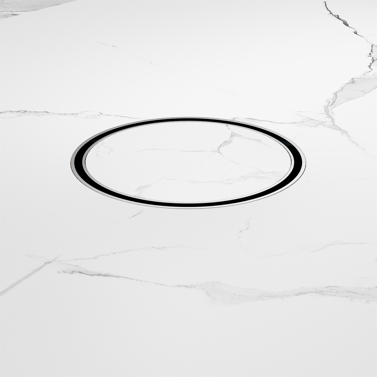 130mm Round Tile Insert Floor Waste 100mm Outlet Brushed Nickel