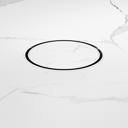 130mm Round Tile Insert Floor Waste 100mm Outlet Chrome