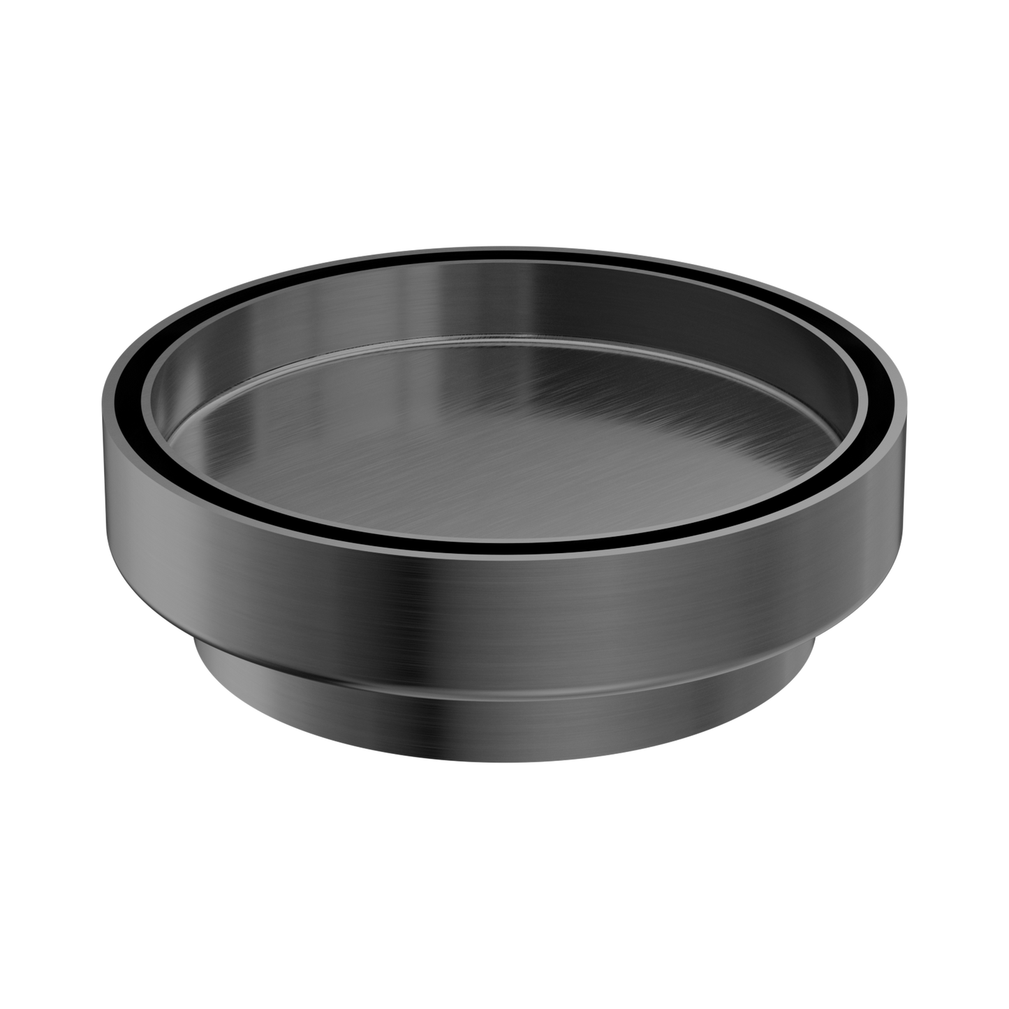 130mm Round Tile Insert Floor Waste 100mm Outlet Gun Metal