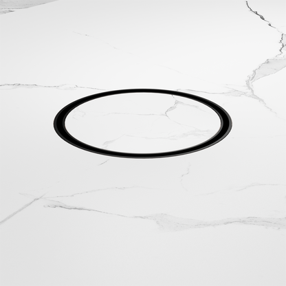 130mm Round Tile Insert Floor Waste 100mm Outlet Matte Black