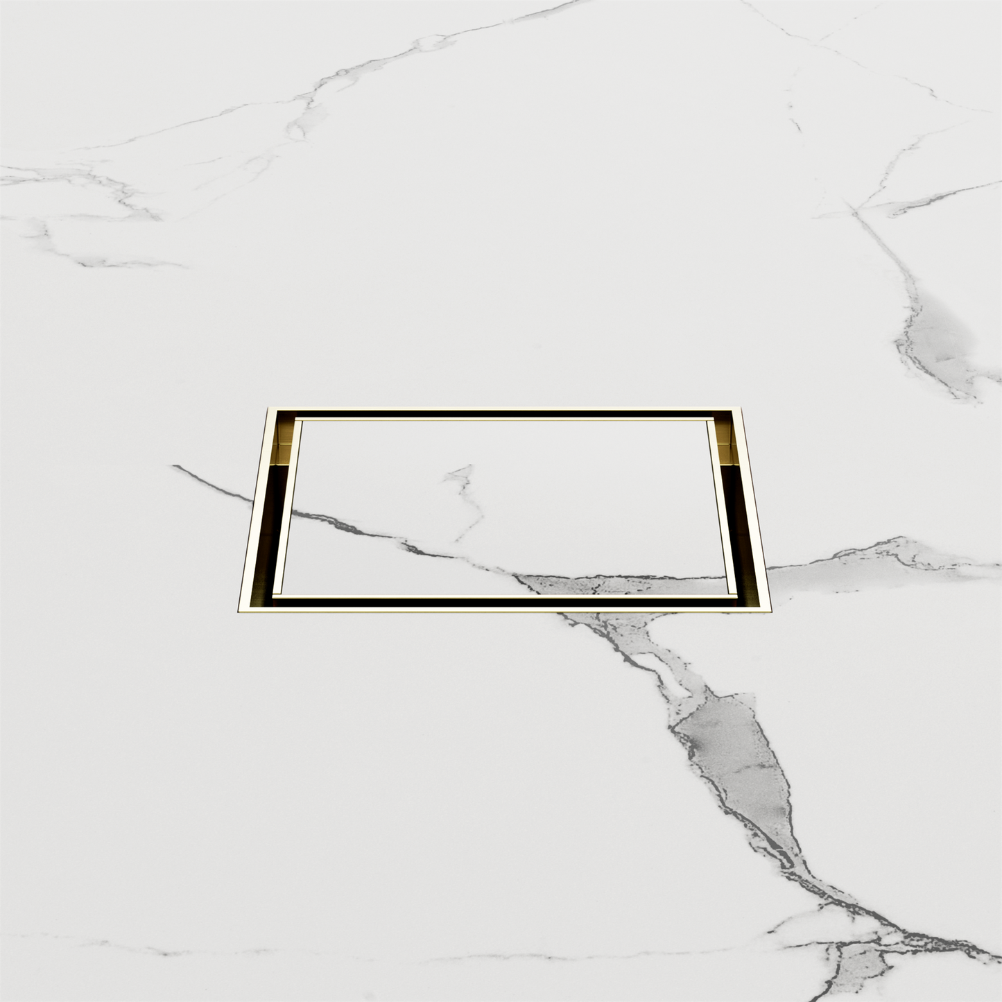 100mm Square Tile Insert Floor Waste 50mm Outlet Brushed Gold