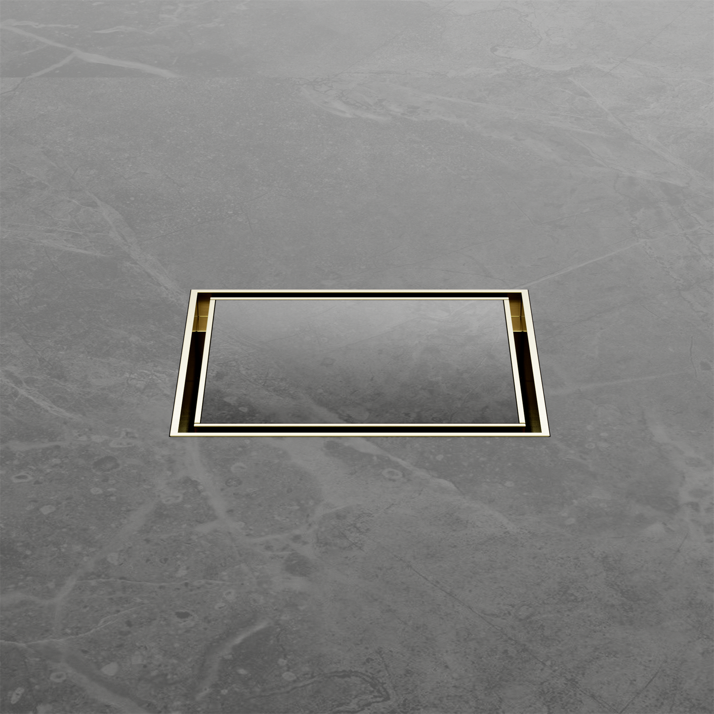 100mm Square Tile Insert Floor Waste 50mm Outlet Brushed Gold