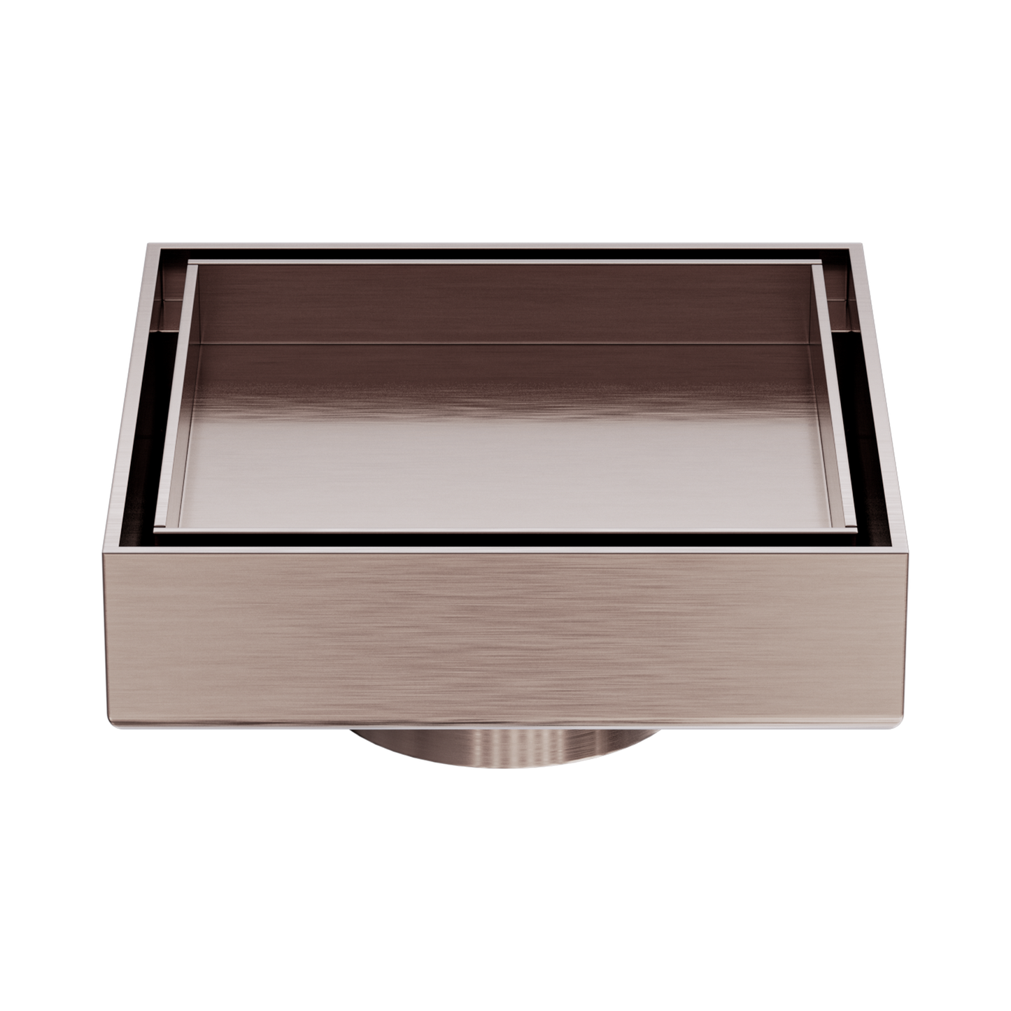 100mm Square Tile Insert Floor Waste 50mm Outlet Brushed Bronze