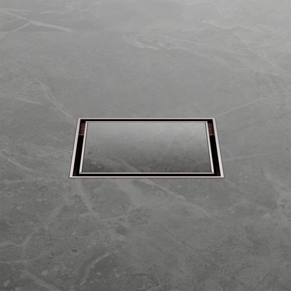 100mm Square Tile Insert Floor Waste 50mm Outlet Brushed Bronze