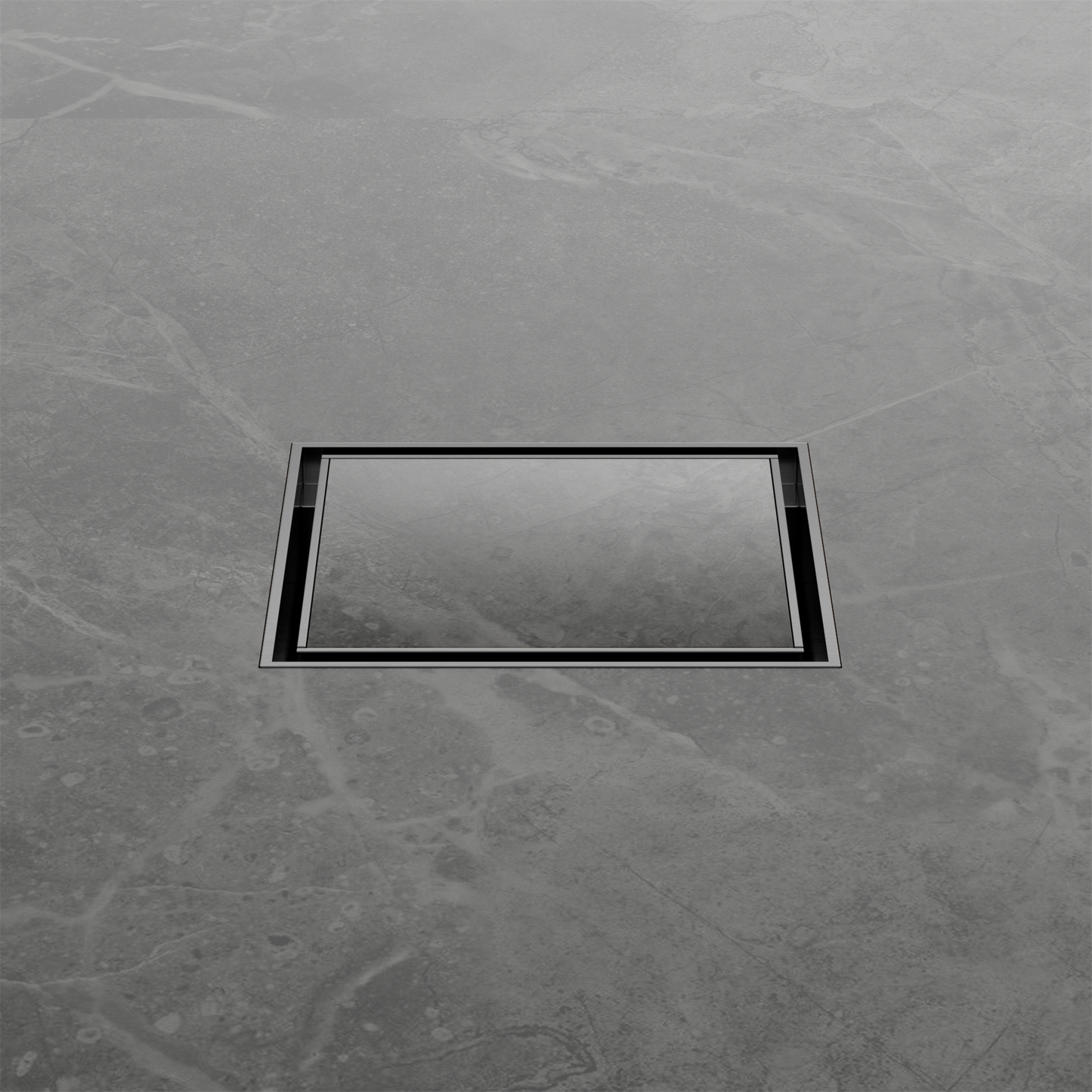 100mm Square Tile Insert Floor Waste 50mm Outlet Gun Metal