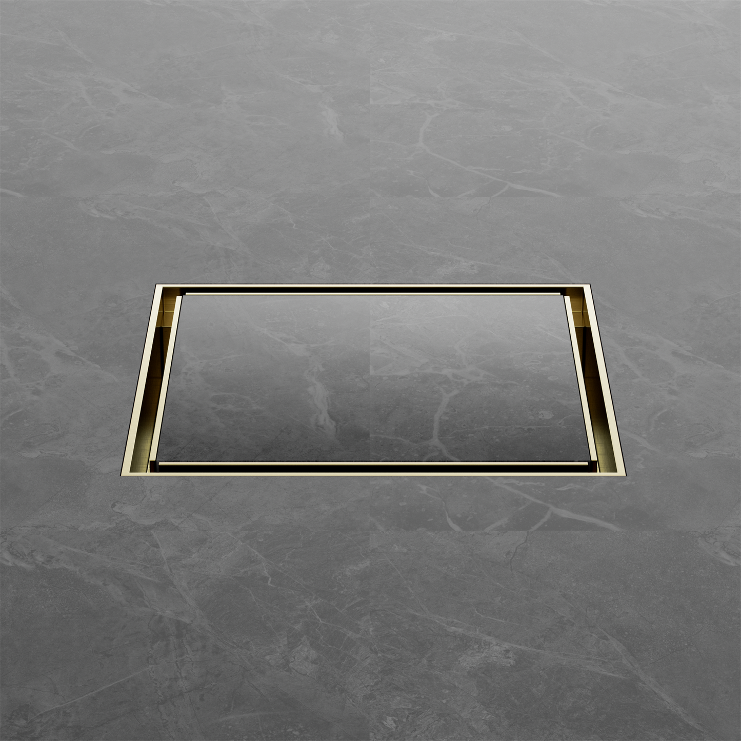 130mm Square Tile Insert Floor Waste 100mm Outlet Brushed Gold