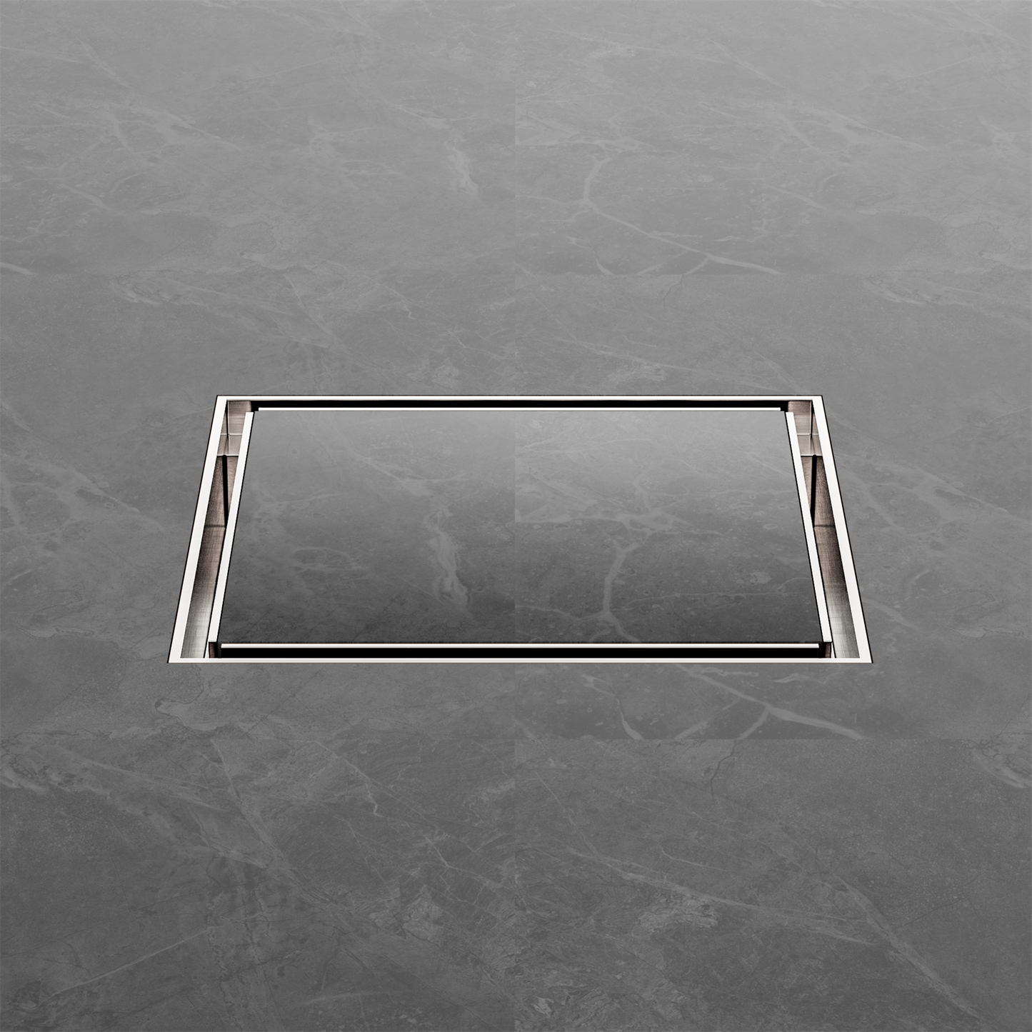 130mm Square Tile Insert Floor Waste 100mm Outlet Brushed Nickel