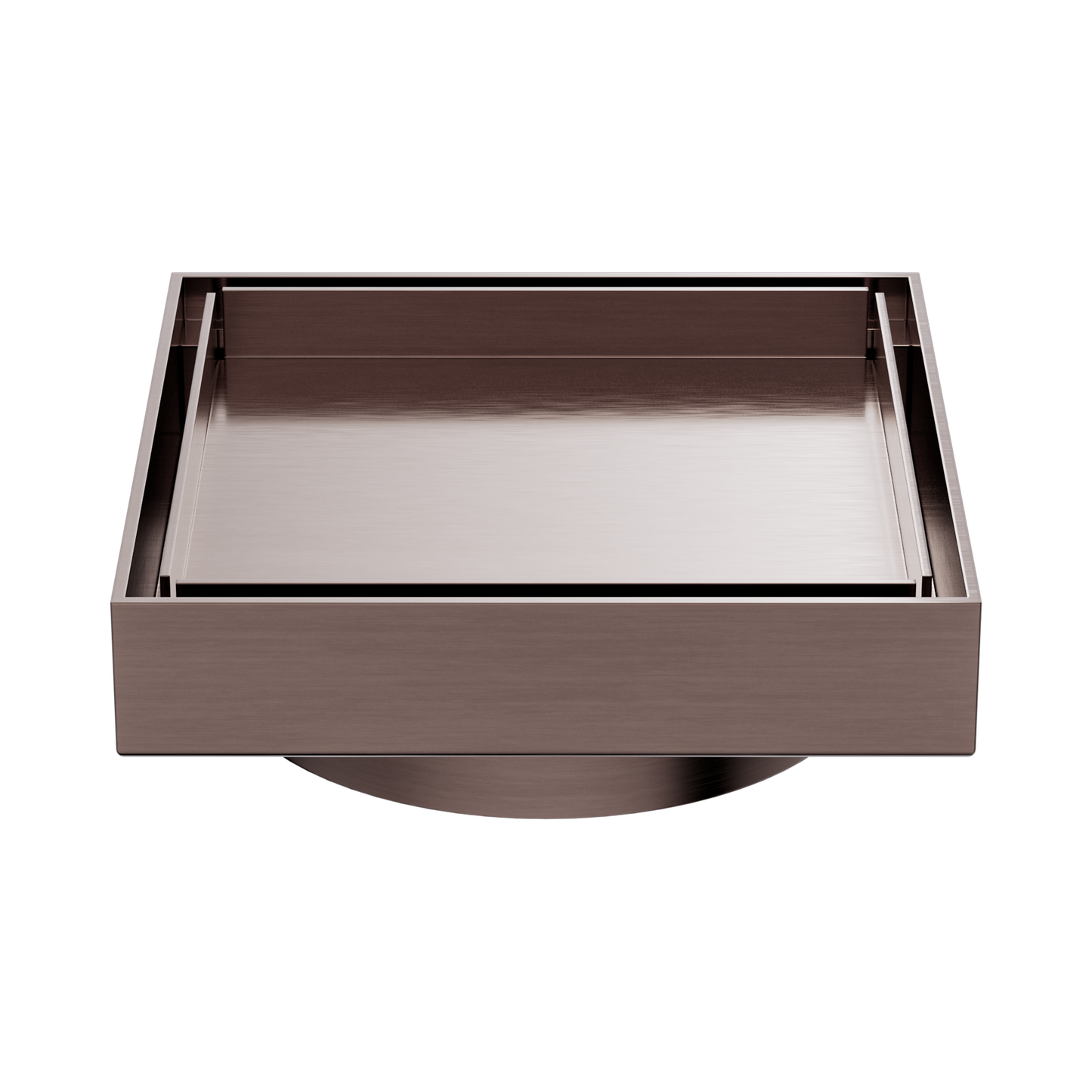 130mm Square Tile Insert Floor Waste 100mm Outlet Brushed Bronze