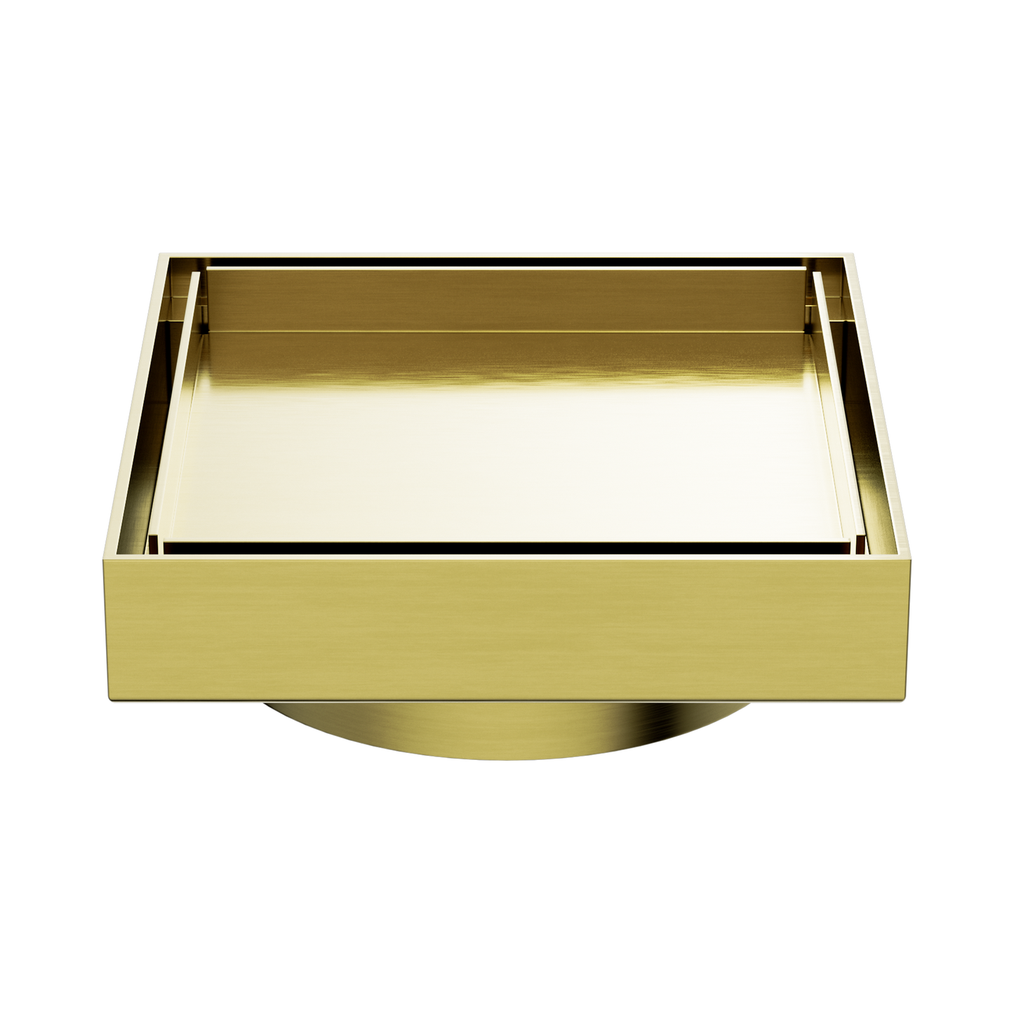 100mm Square Tile Insert Floor Waste 80mm Outlet Brushed Gold