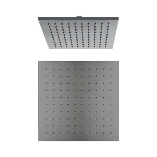 250mm Square Shower Head Gun Metal
