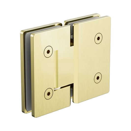 180 Degree Glass To Glass Shower Hinge 10mm Glass Brushed Gold